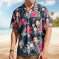 Custom Face Funny Photo for Men Husband Red Hibiscus - Personalized Hawaiian Shirt