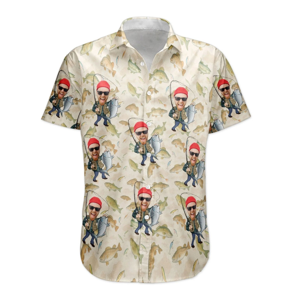 Fishing Man New Version - Custom Personalized Photo Hawaiian Shirt