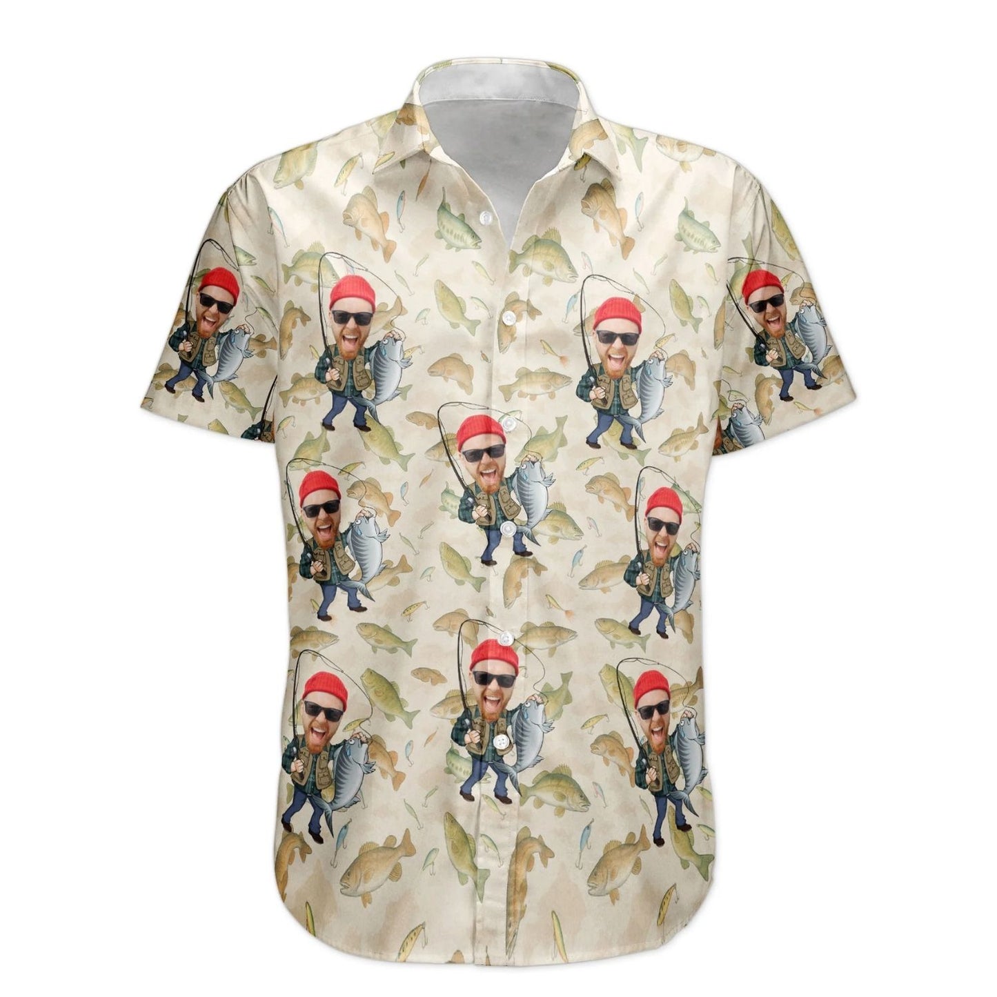 Fishing Man New Version - Custom Personalized Photo Hawaiian Shirt