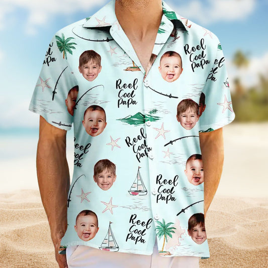 Custom Photo Reel Cool Papa – Personalized Hawaiian Shirt