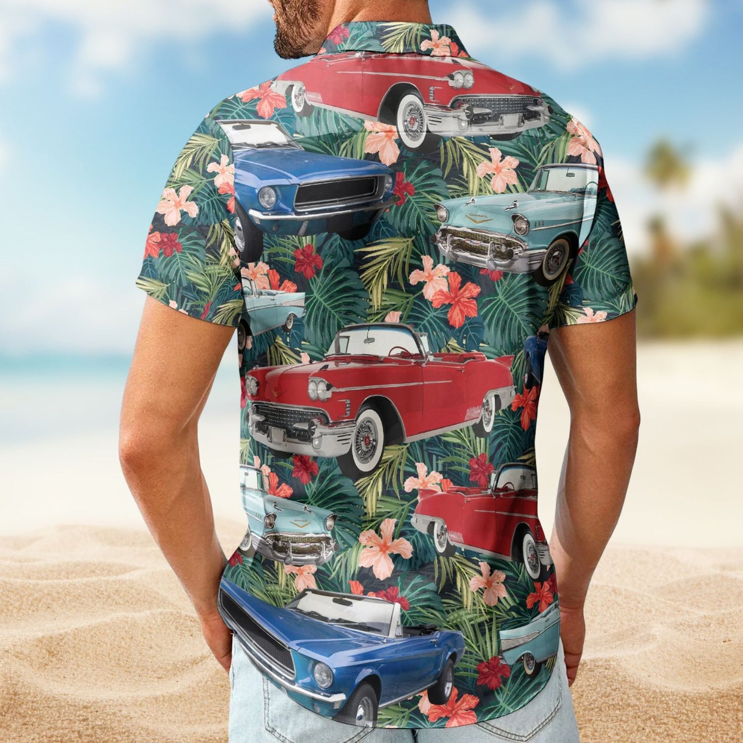Custom Vintage Car Muscle Cars for Men, Husband – Custom Photo Hawaiian Shirt