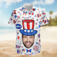 Custom Face Funny Happy 4th of July – Personalized Photo Hawaiian Shirt