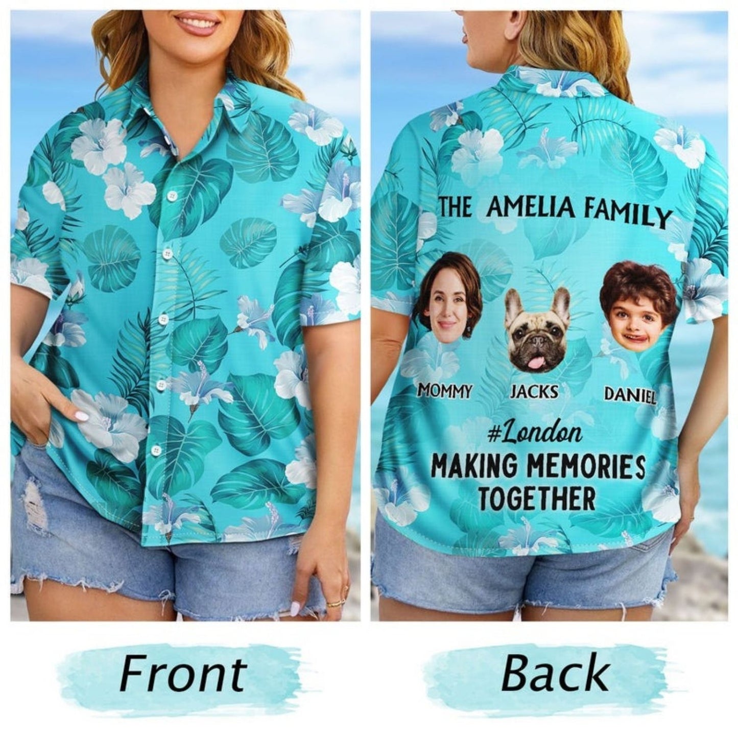 Tropical Vacation Shirt – Custom Photo Traveling Beach - Gift For Family, Besties, Couples - Personalized Hawaiian Shirt