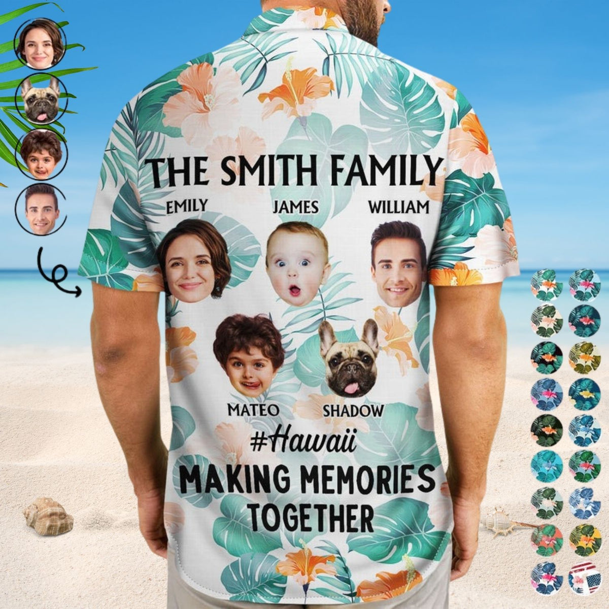 Tropical Vacation Shirt – Custom Photo Traveling Beach - Gift For Family, Besties, Couples - Personalized Hawaiian Shirt