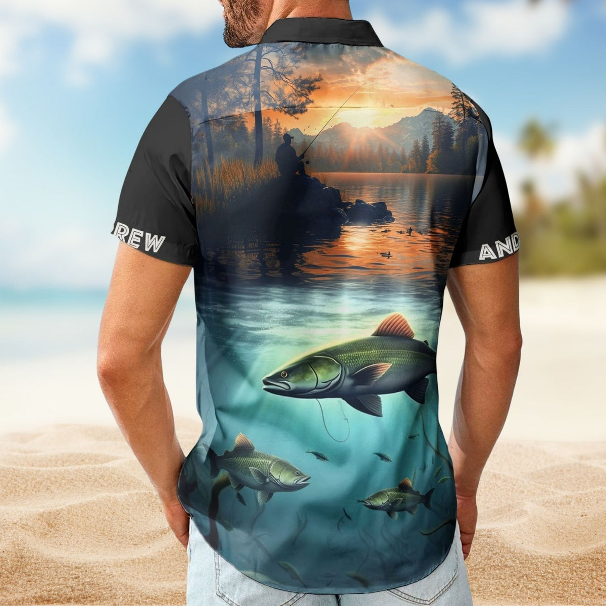 Personalized Fishing Aloha Shirt – Custom Photo Fishing Bass Fish For Men Husband - Custom Photo Hawaiian Shirt