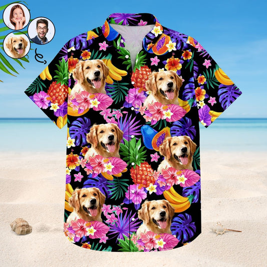 Custom Aloha Shirt – Custom Photo Funny Family Pet Tropical - Gift For Pet Lovers, Dog Lovers, Cat Lovers - Personalized Custom Hawaiian Shirt