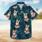 Tropical Beach Style Custom Photo Family Pet Face Palm Tree Pattern - Personalized Hawaiian Shirt