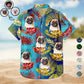 Tropical Beach Style Vacation Shirt – Custom Photo Funny Family Pet Face Tropical Leaf - Gift For Men, Dog And Cat Lovers - Personalized Custom Hawaiian Shirt