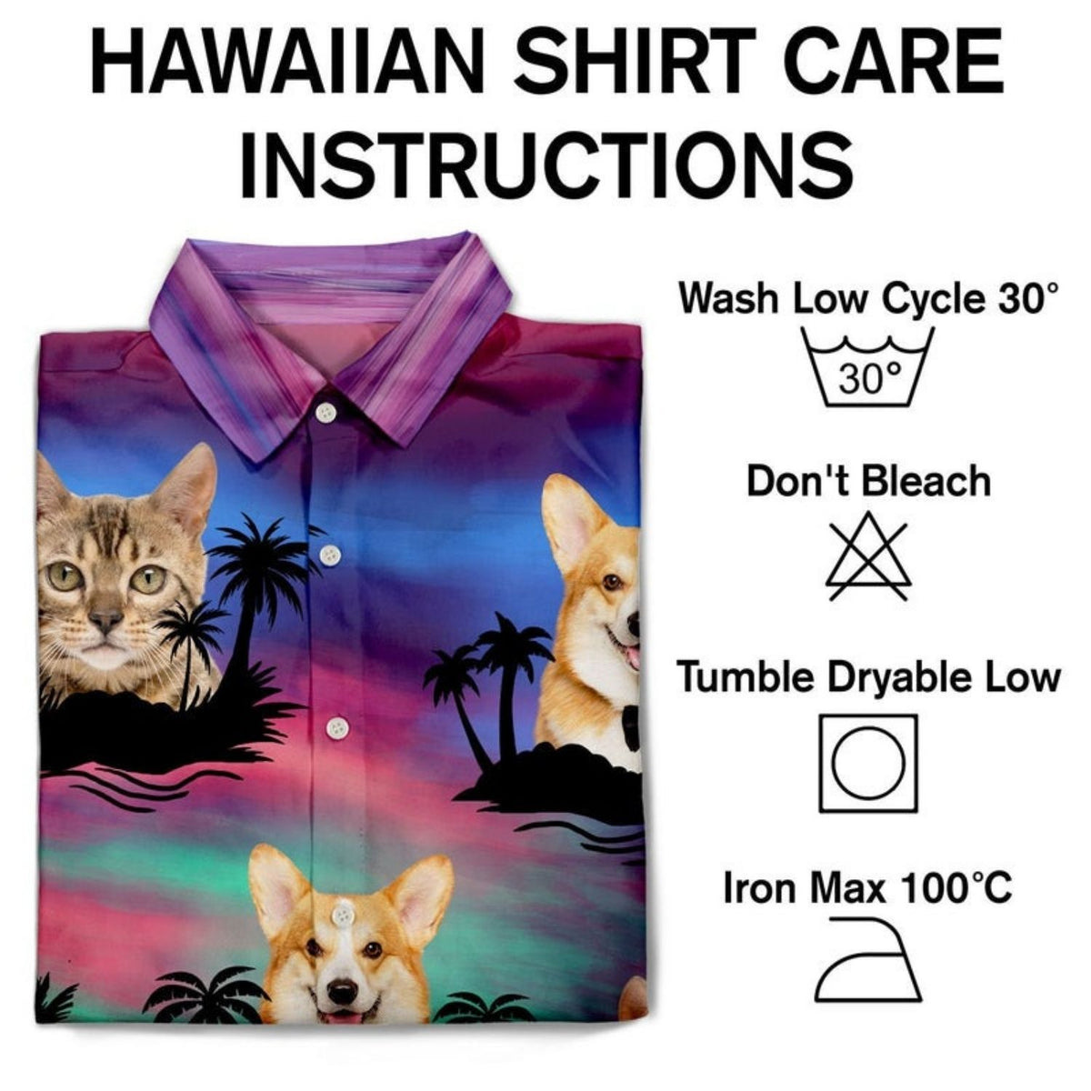 Funny Family Pet Face Sunset Shirt – Custom Photo Gift for Men, Dog & Cat Lovers Hawaiian