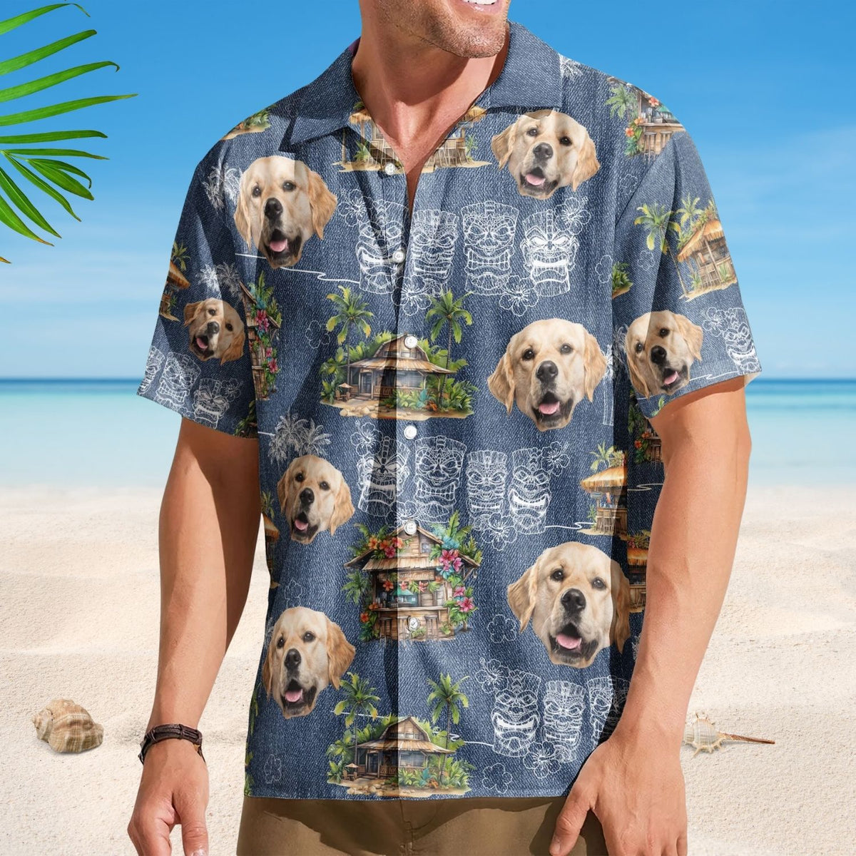 Custom Photo Tiki Summer Family Friends Boss - Personalized Hawaiian Shirt