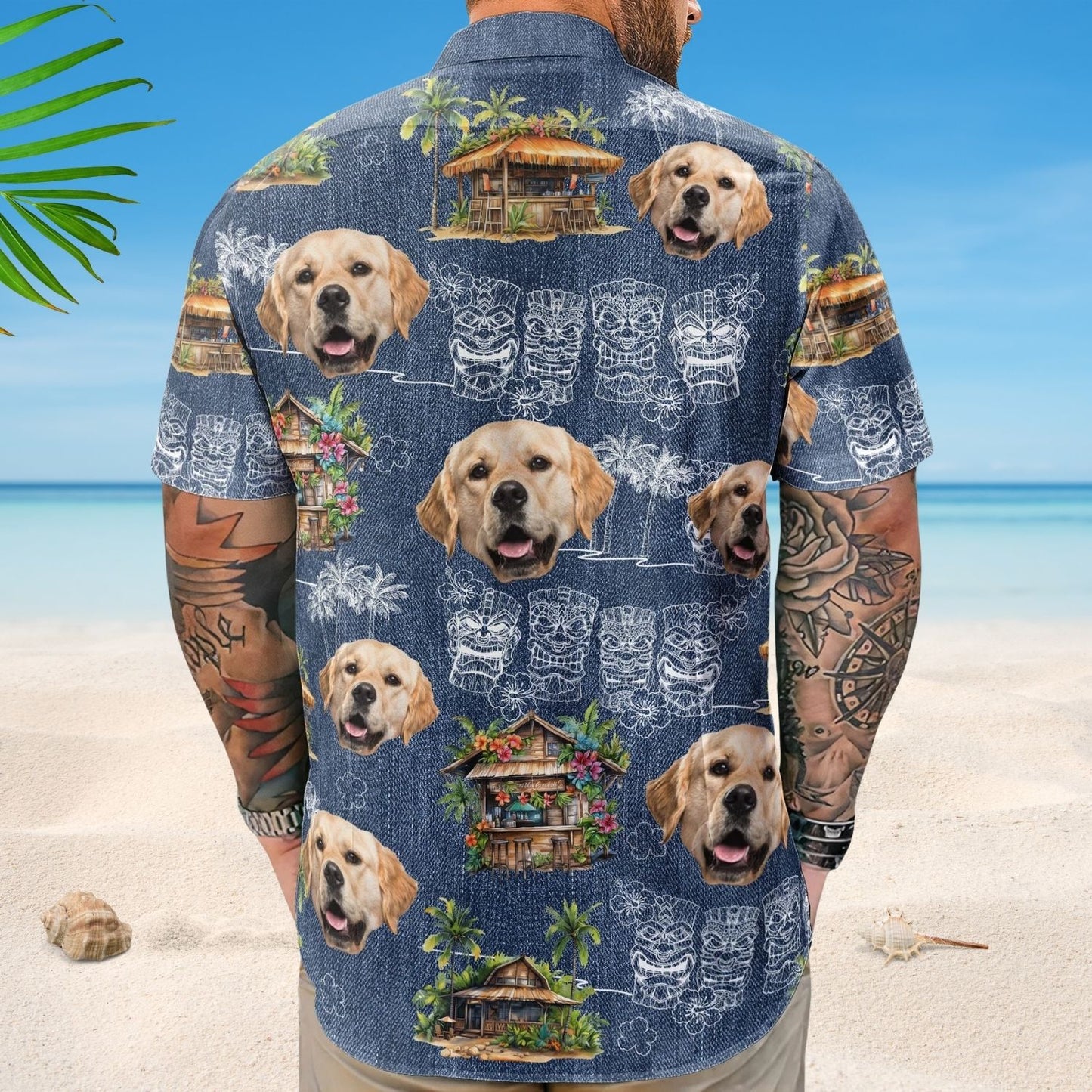 Custom Photo Tiki Summer Family Friends Boss - Personalized Hawaiian Shirt