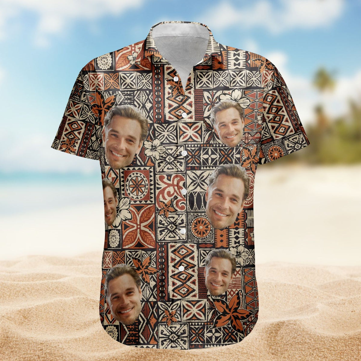 Custom Face Funny Photo Hawaii Tribal for Men & Women – Custom Photo Hawaiian Shirts