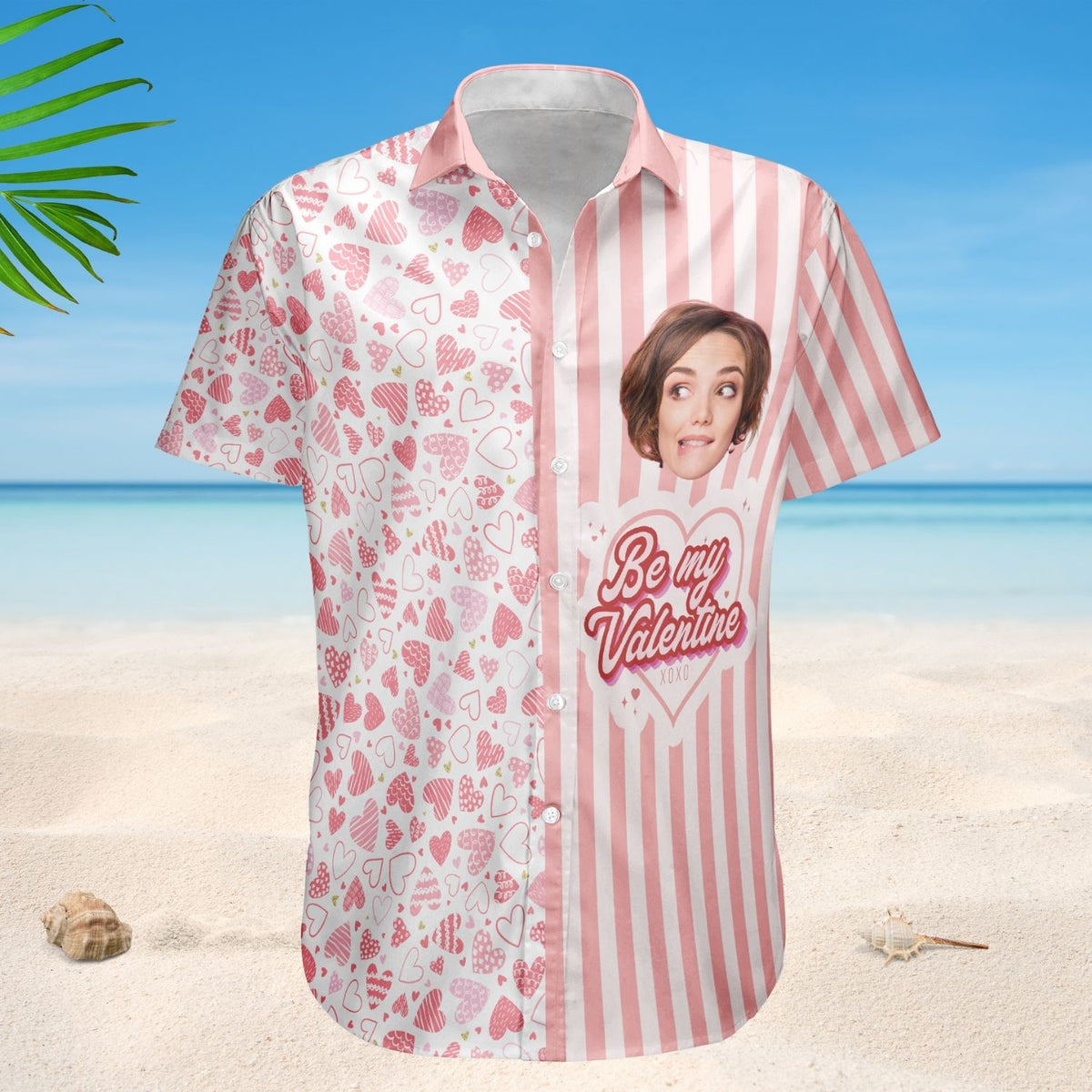 Be My Valentine - Personalized Photo Hawaiian Shirt