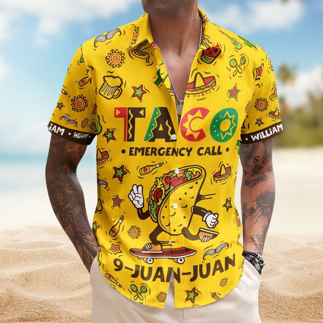 Funny Aloha Shirt - Taco Emergency Call 9-Juan-Juan Mexican Gift For Him Custom Hawaiian Shirt