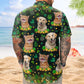Custom Pet Face Hawaiian Shirt - St. Patrick's Day Shamrock Paws Funny Photo Gift