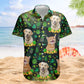 Custom Pet Face Hawaiian Shirt - St. Patrick's Day Shamrock Paws Funny Photo Gift