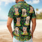 Custom Pet Face Hawaiian Shirt - St. Patrick's Day Shamrock Paws Funny Photo Gift