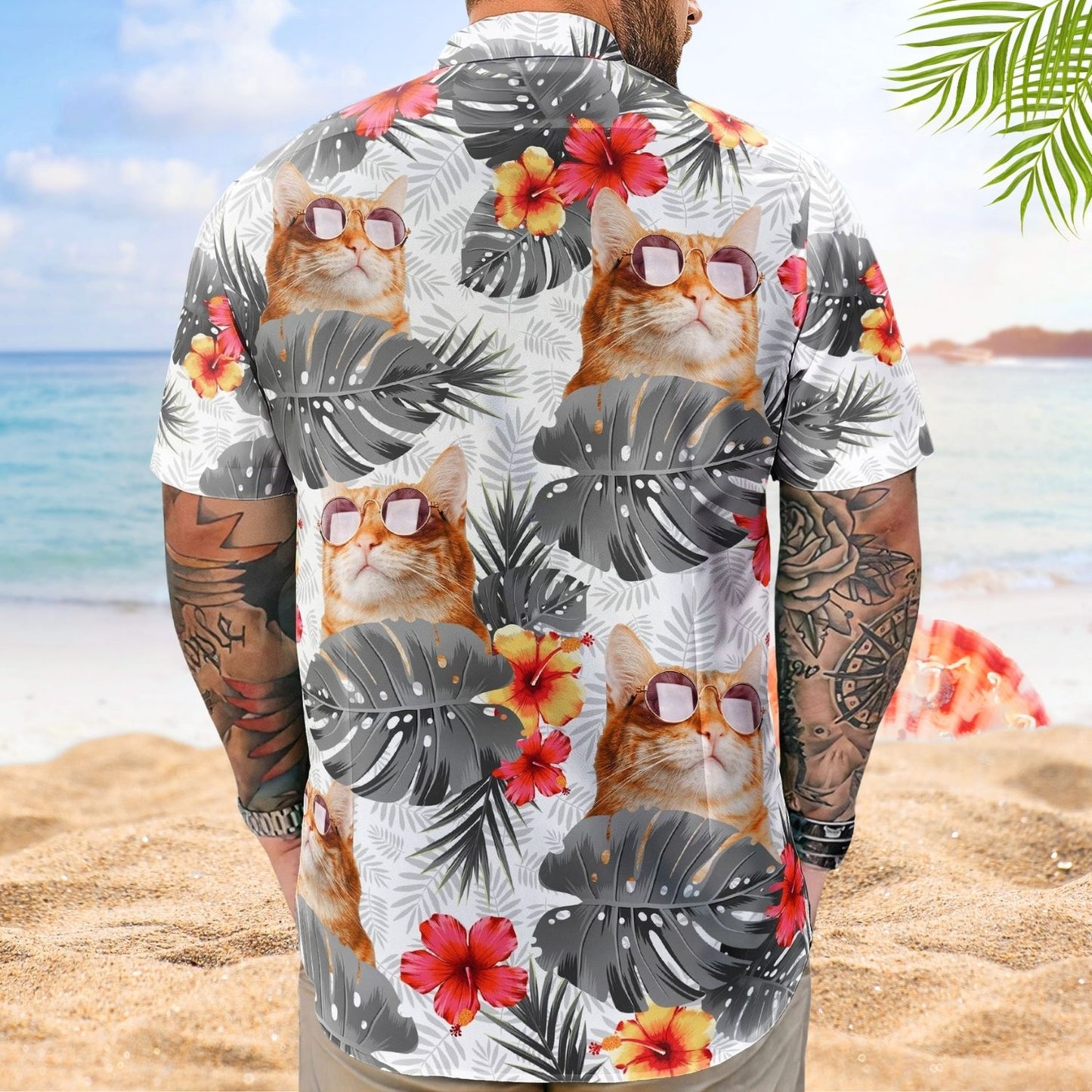 Tropical Aloha Shirt with Custom Face – Funny Photo Pet Lovers Gift Custom Hawaiian Shirts