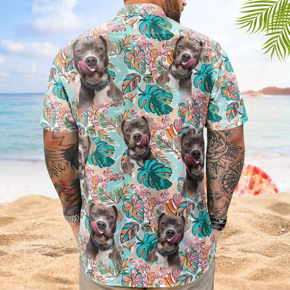 Tropical Aloha Shirt with Custom Face – Funny Photo Pet Lover Gift Custom Hawaiian Shirts