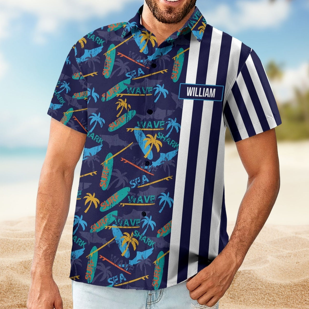 Custom Photo Beach Surf Style – Hawaiian Aloha Surfing Shirt - Personalized Hawaiian Shirt