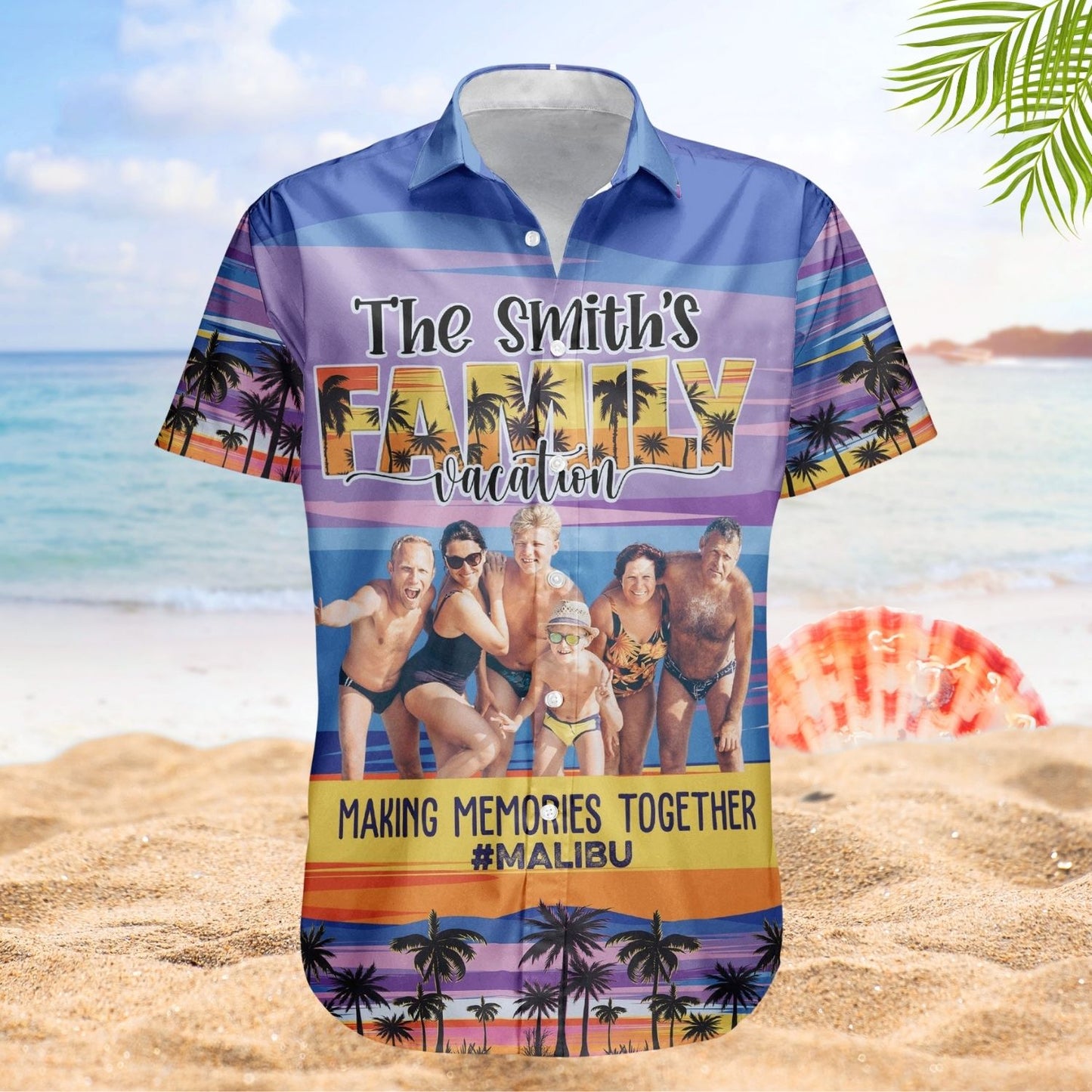 Custom Photo Aloha Shirt – Vacation With Family - Personalized Photo Hawaiian Shirt
