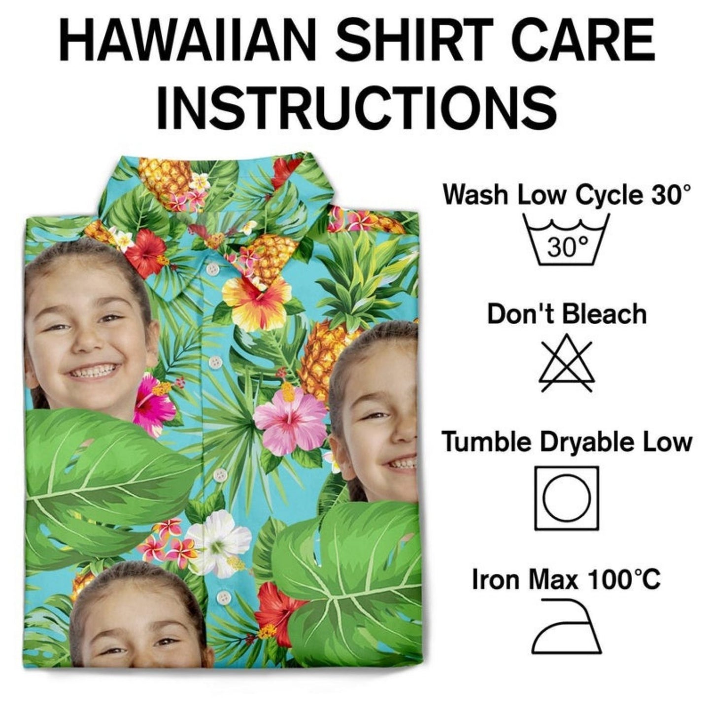 Tropical Beach Style Vacation Shirt – Custom Photo Tropical Funny Family Pet Face - Personalized Hawaiian Shirt