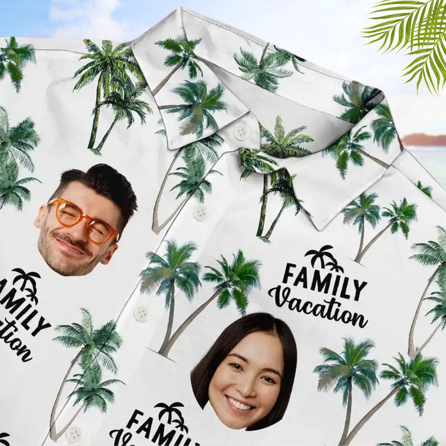 Tropical Beach Outfit Custom Photo Family Vacation Family Trip - Personalized Hawaiian Shirt