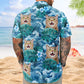 Big Wave Aloha Shirt with Custom Face – Funny Photo Gift for Men, Husband Custom Hawaiian Shirt