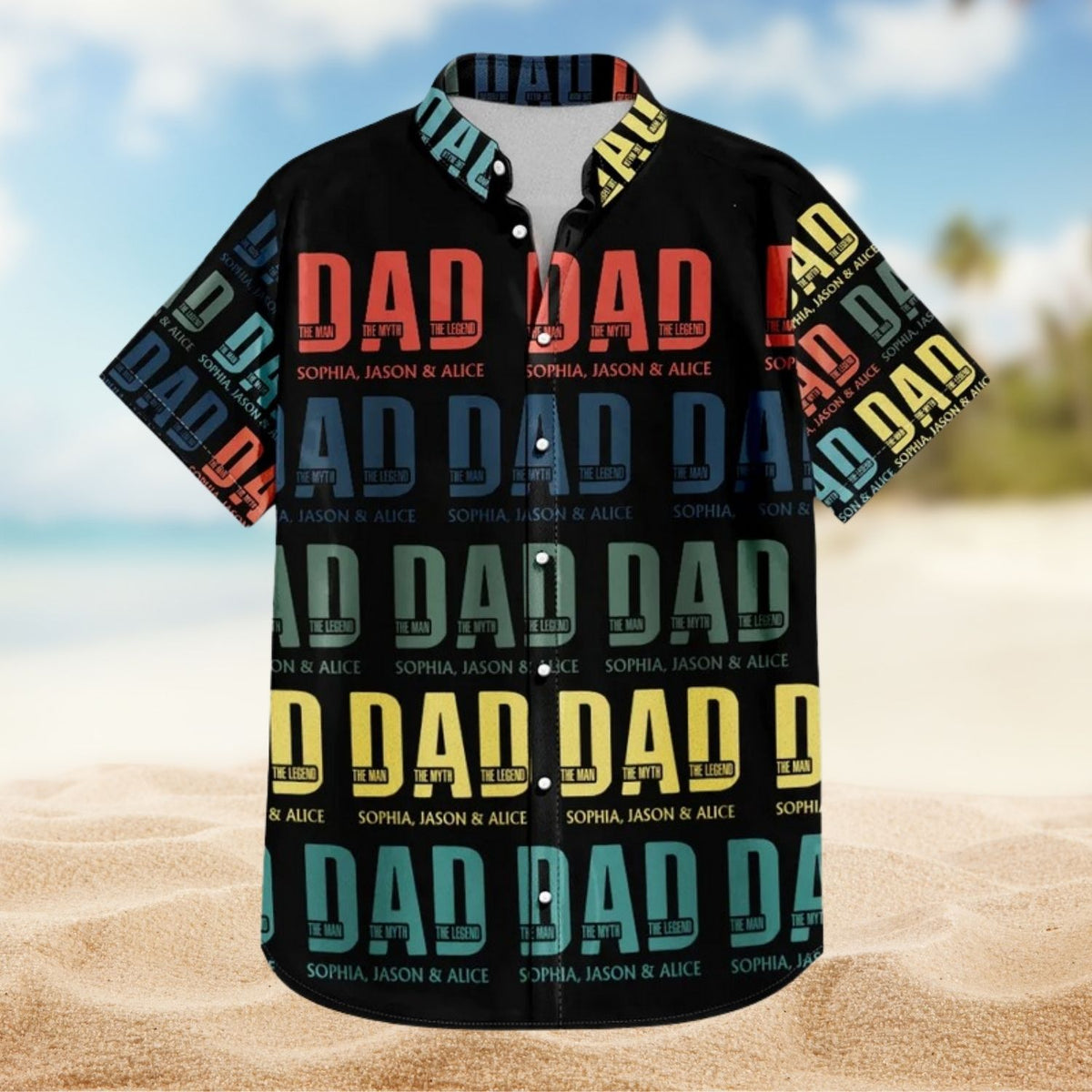 Custom Photo Gift Father Dad The Man The Myth The Legend – Personalized Hawaiian Shirt