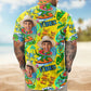 Personalized Photo Hawaiian Shirt – Cool Dinosaur Surfing Ride the Wave Summer Shirt
