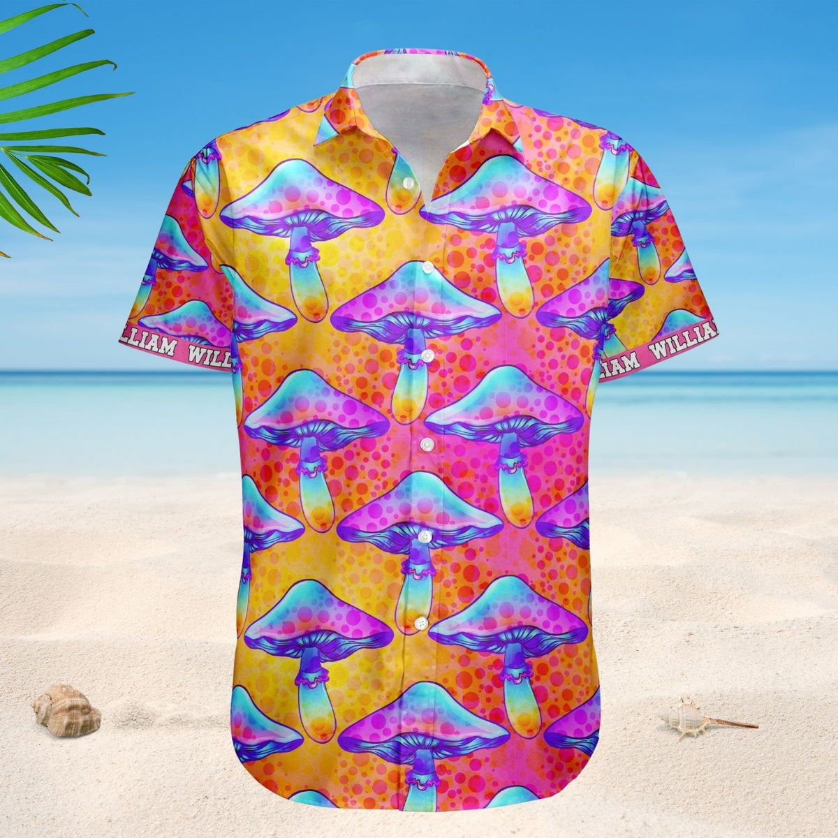 Poisonous Mushroom Pattern Aloha Shirt with Custom Name – Personalized Hawaiian Shirts
