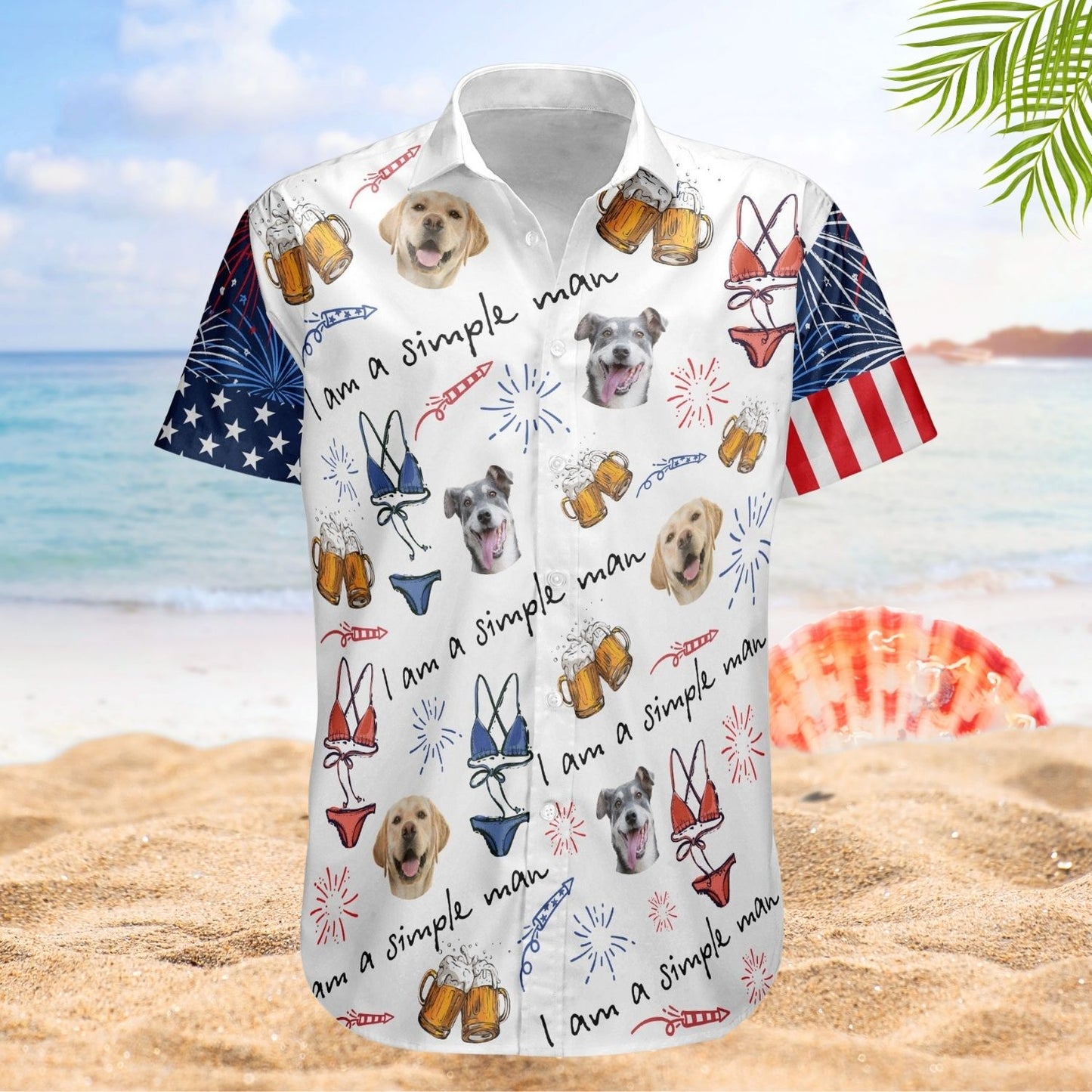 Custom Photo Aloha Shirt – I Am A Simple Man Dog Lover - Personalized Photo Hawaiian Shirt