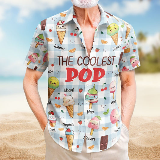 Custom Aloha Shirt – The Coolest Pop with Kids' Names - Personalized Hawaiian Shirt