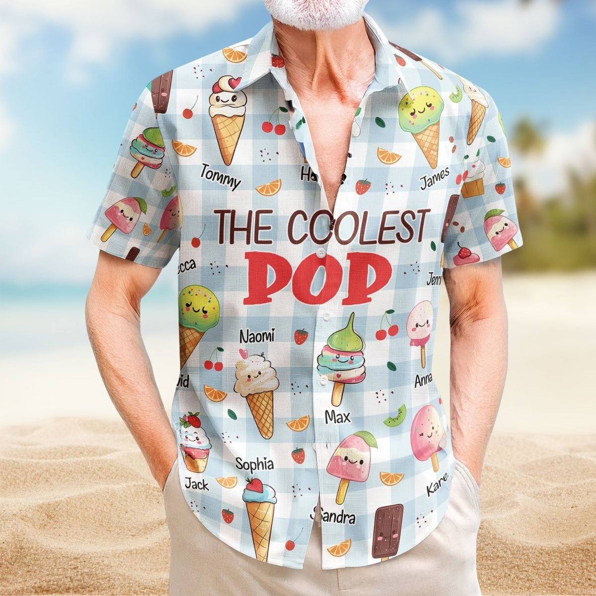Custom Aloha Shirt – The Coolest Pop with Kids' Names - Personalized Hawaiian Shirt