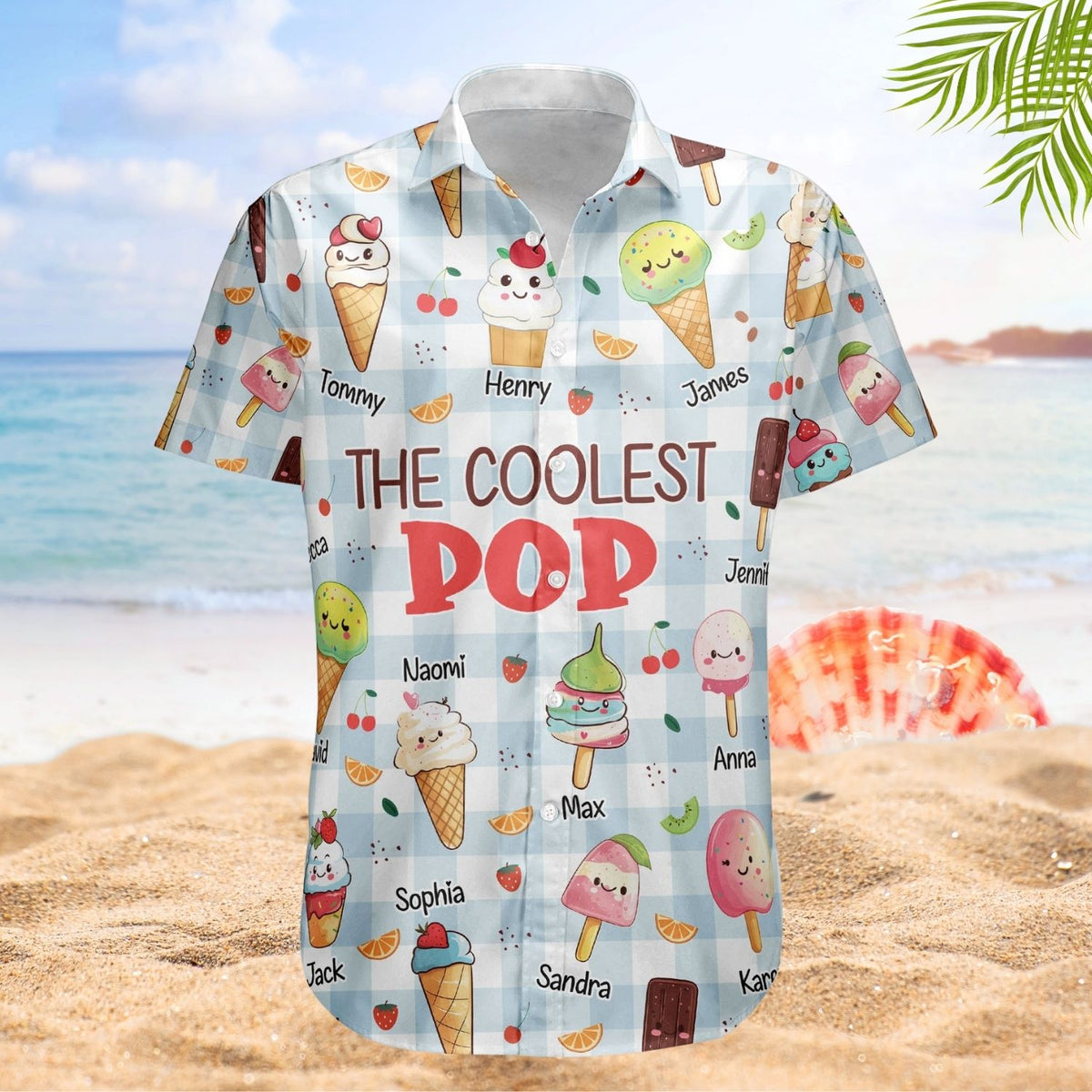 Custom Aloha Shirt – The Coolest Pop with Kids' Names - Personalized Hawaiian Shirt