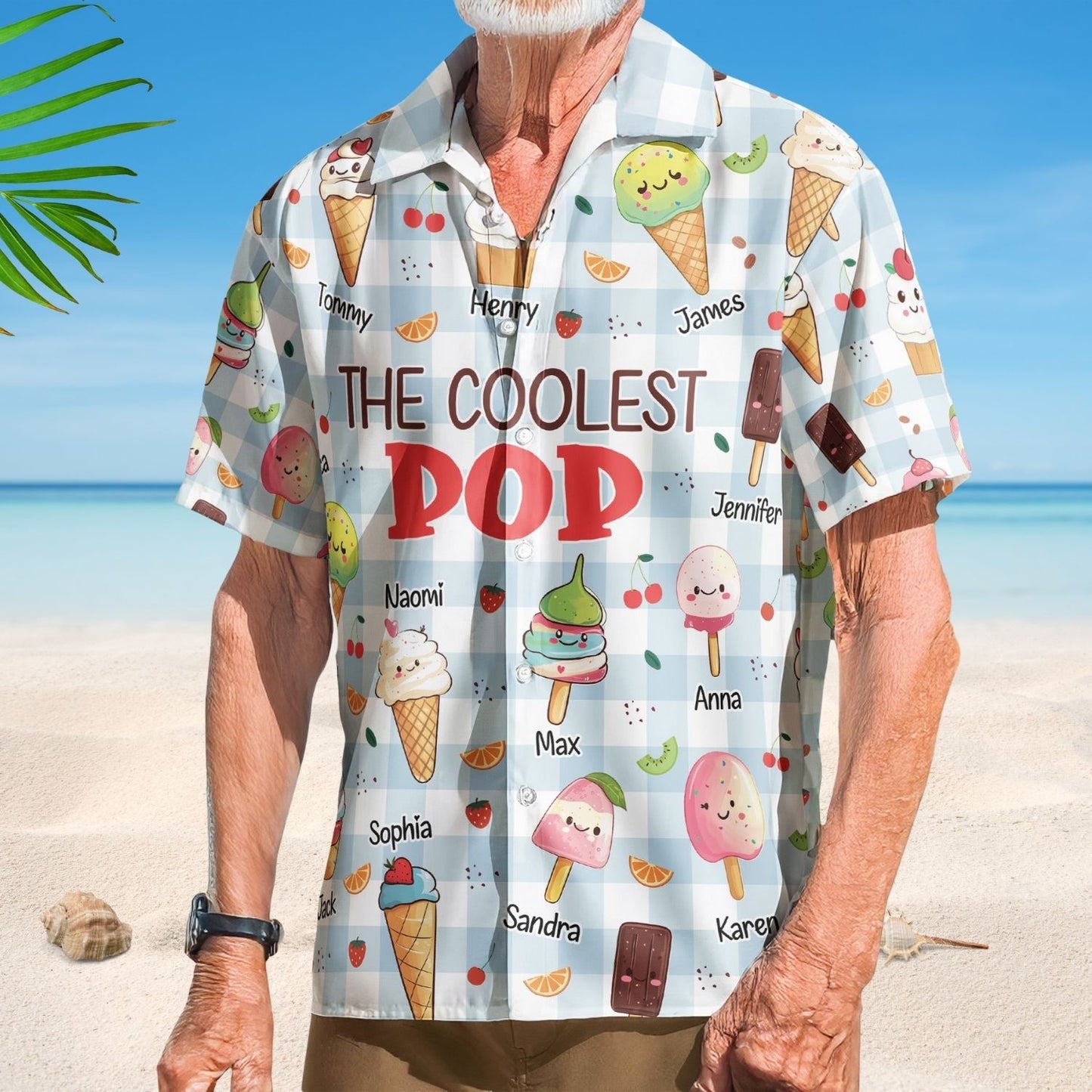 Custom Aloha Shirt – The Coolest Pop with Kids' Names - Personalized Hawaiian Shirt