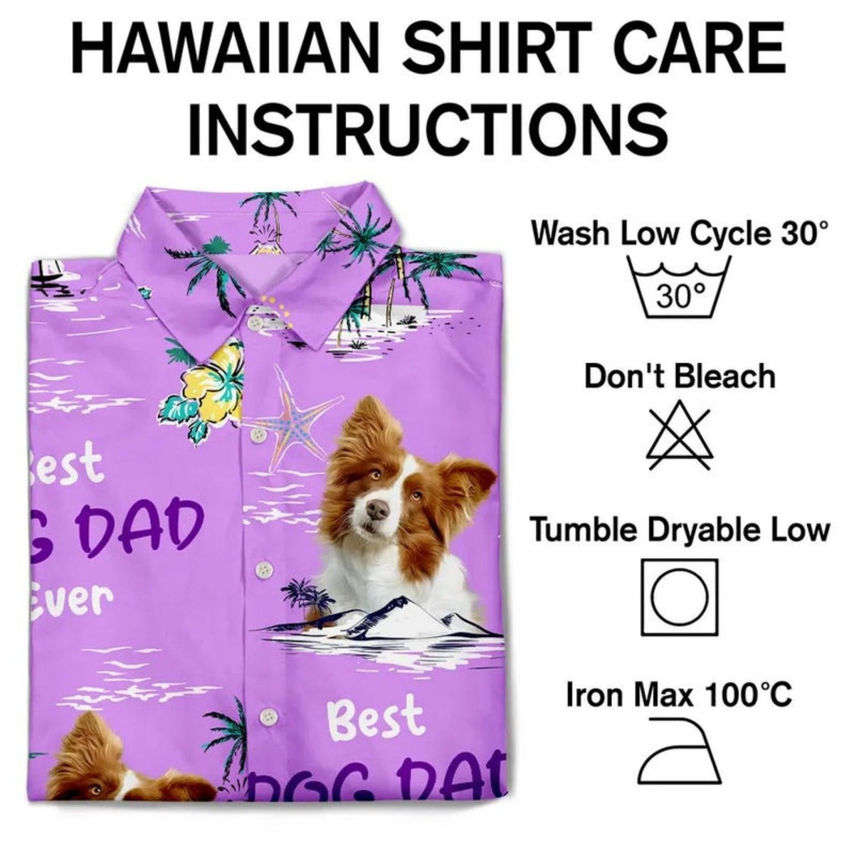 Custom Photo Best Dog Dad Ever Tropical Island – Personalized Hawaiian Shirt