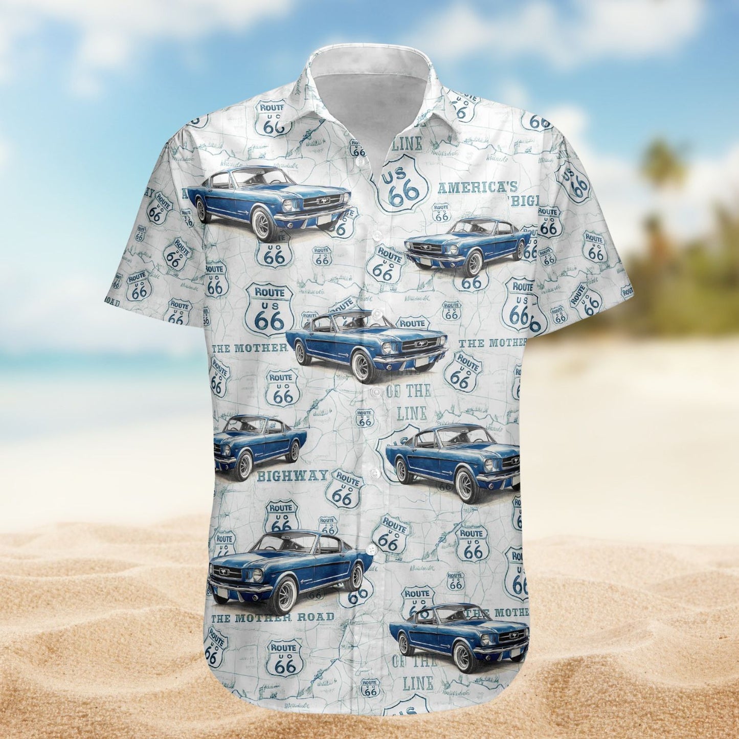 Classic Car Summer Vibes – Personalized Hawaiian Shirt