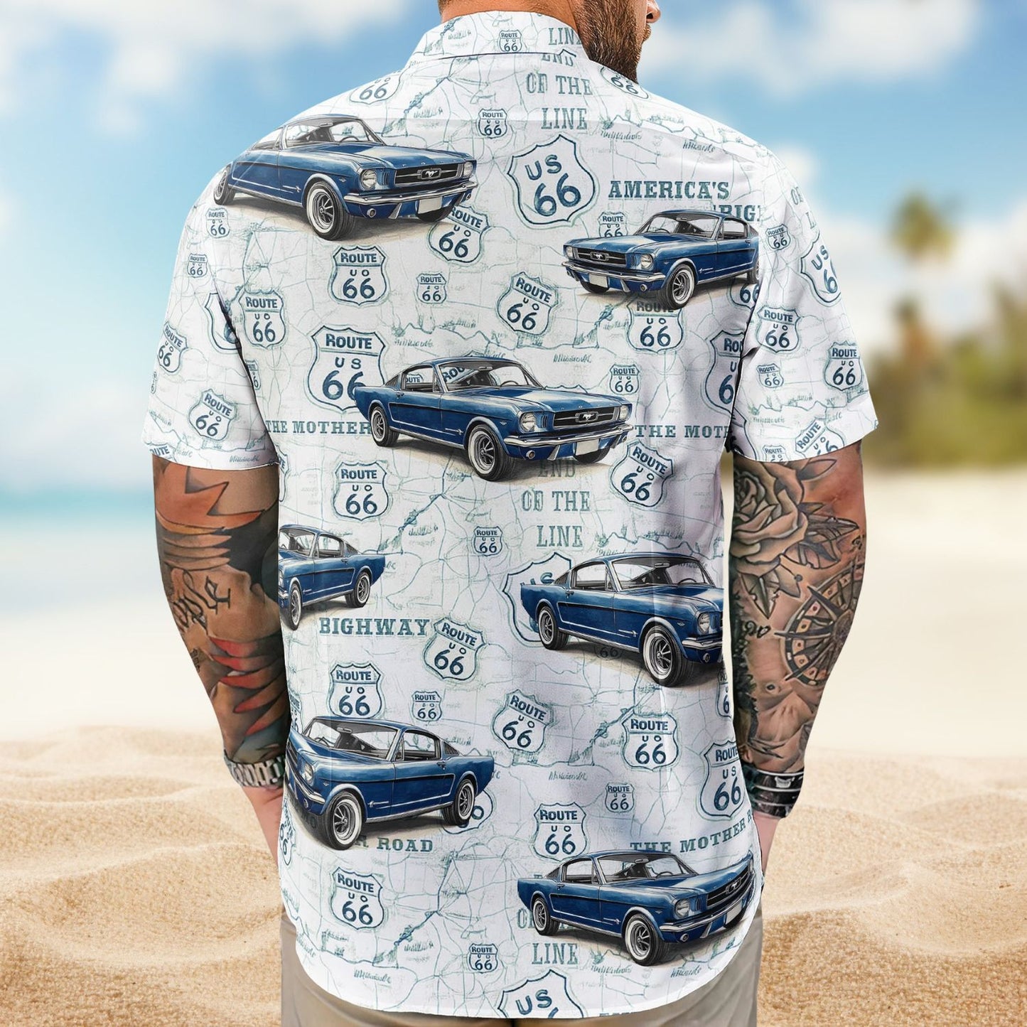 Classic Car Summer Vibes – Personalized Hawaiian Shirt