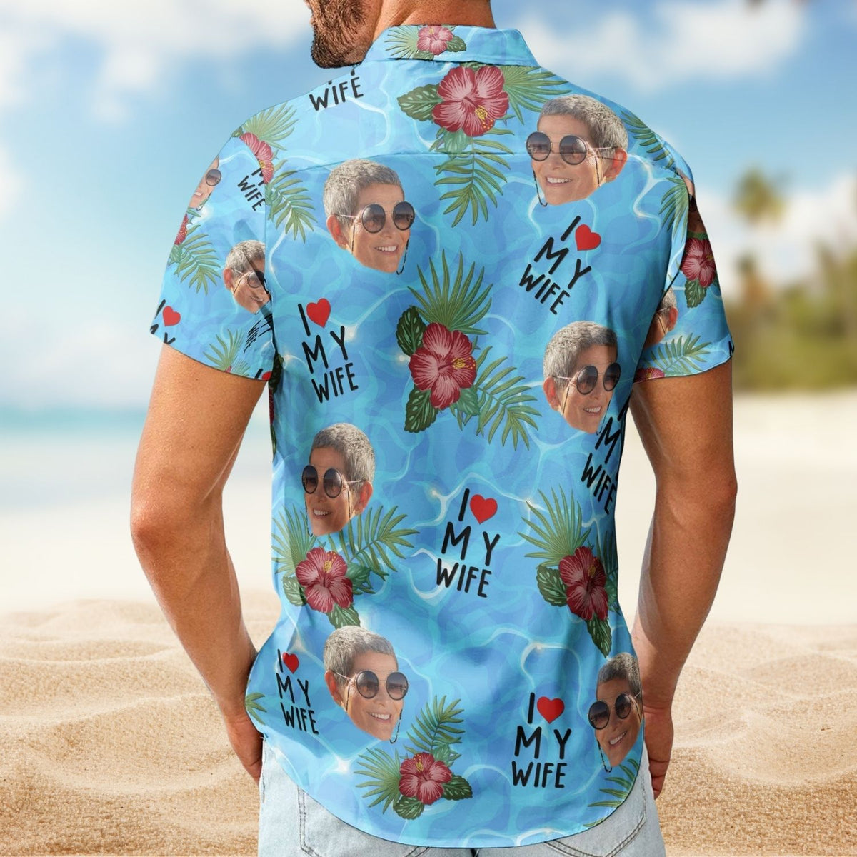 Custom Aloha Shirt – I Love My Wife Summer Vacation For Husband - Personalized Hawaiian Shirt