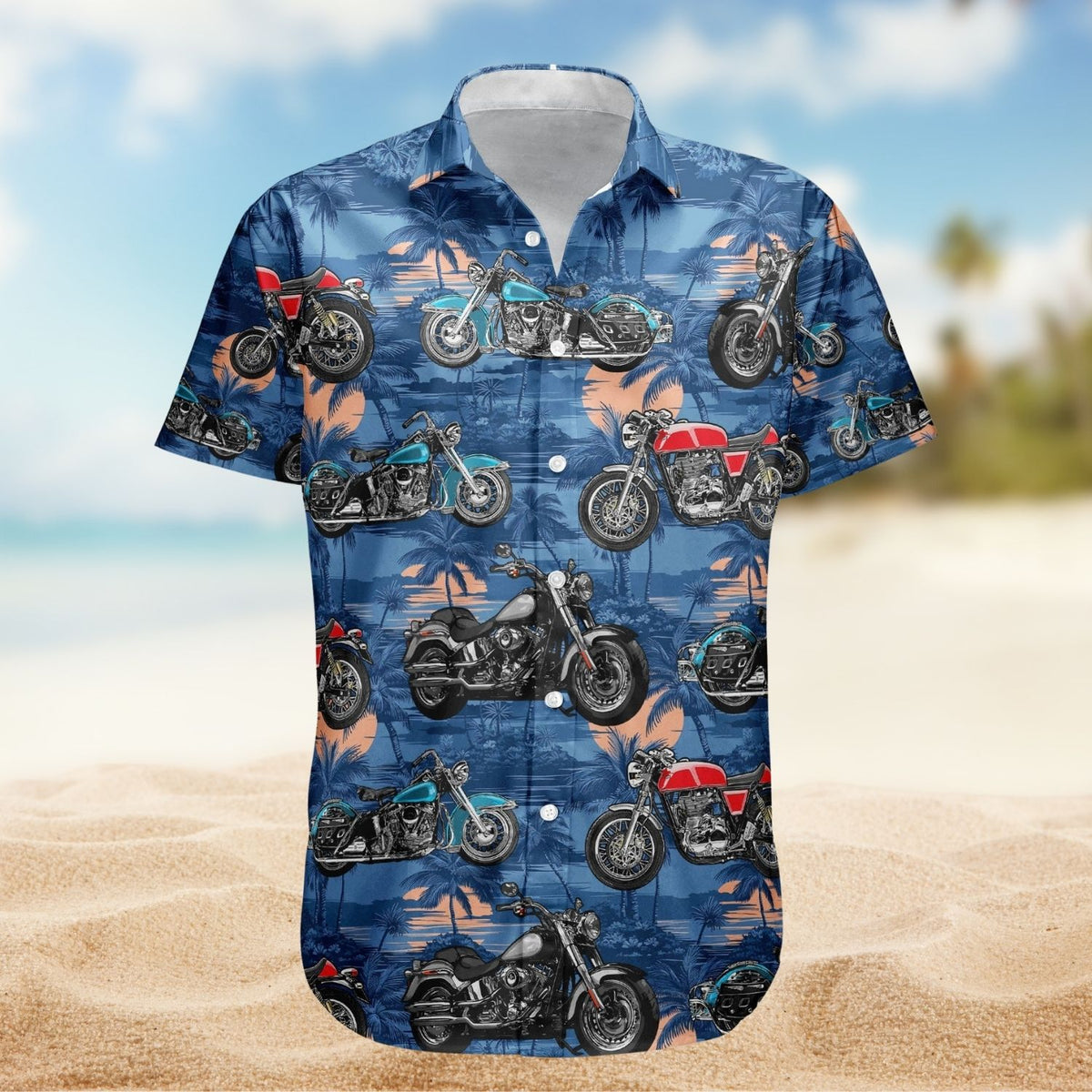 Personalized Bike Aloha Shirt – Custom Vintage Bikes Photo Motorbicycles For Bikers, Men, Husband - Custom Photo Hawaiian Shirt