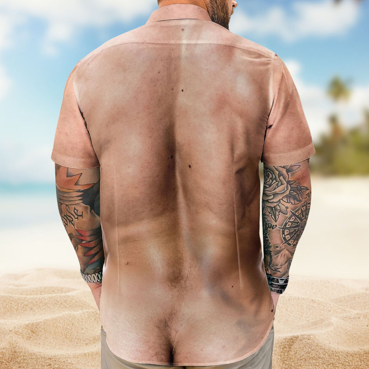 Men’s Muscle Six-Pack Abs Funny Ugly Hawaiian Shirt – Personalized Hawaiian Shirt