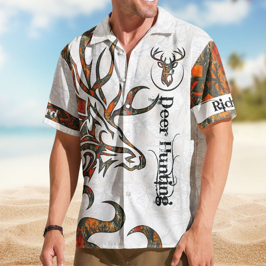 Personalized Hunting Aloha Shirt – Deer Hunting Camo Realtree Custom Name Tactical Aloha Shirts - Custom Hawaiian Shirts