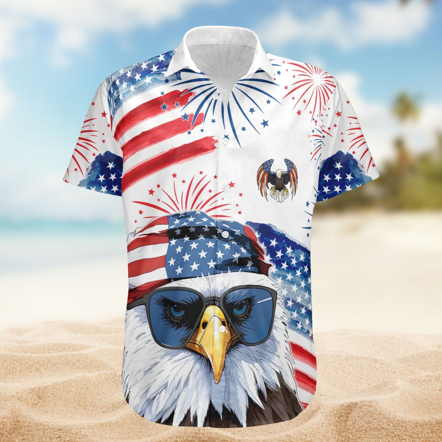 American Dad Grandpa Papa Patriotic – Personalized Back Printed Hawaiian Shirt