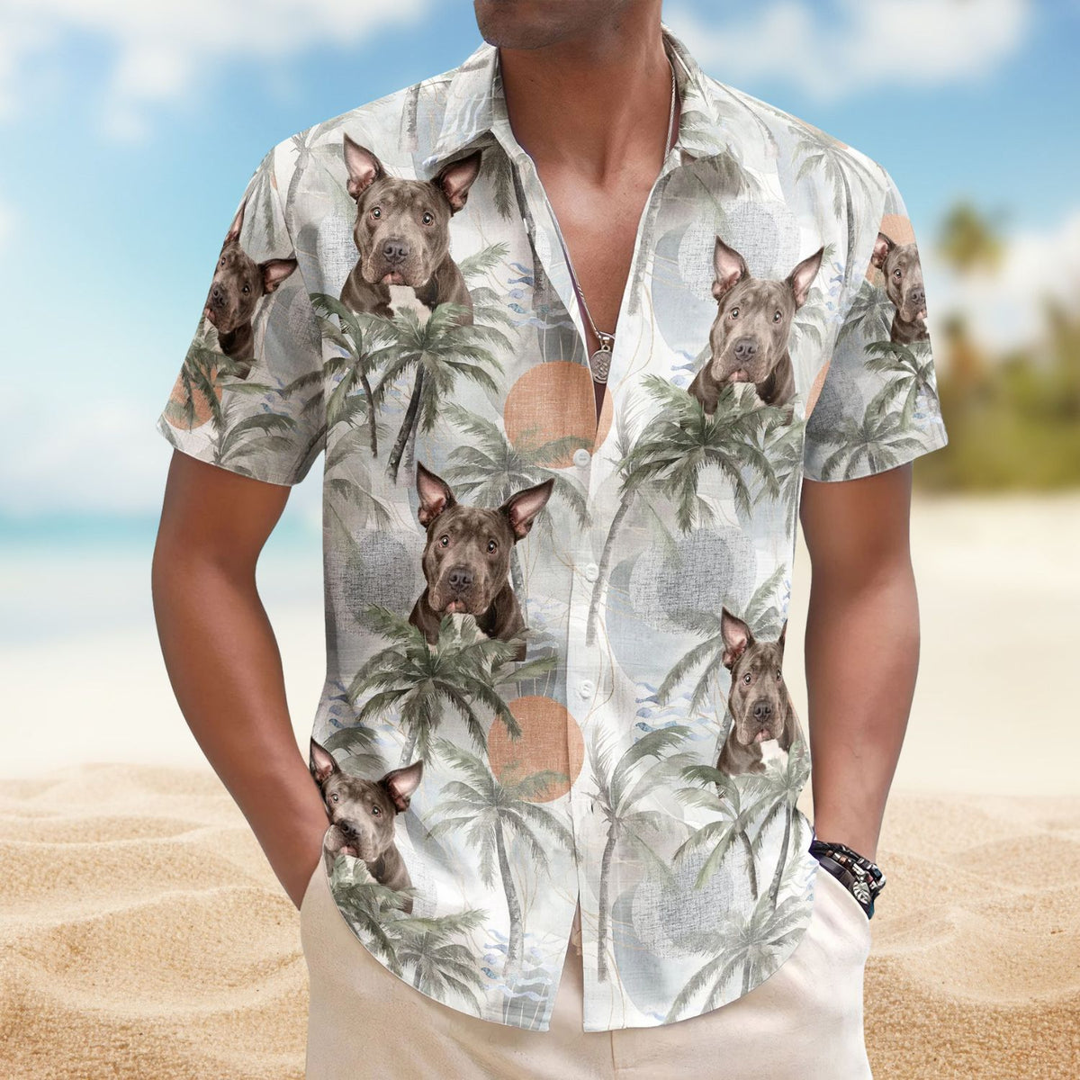 Dog & Cat Tropical Style – Personalized Photo Hawaiian Shirt