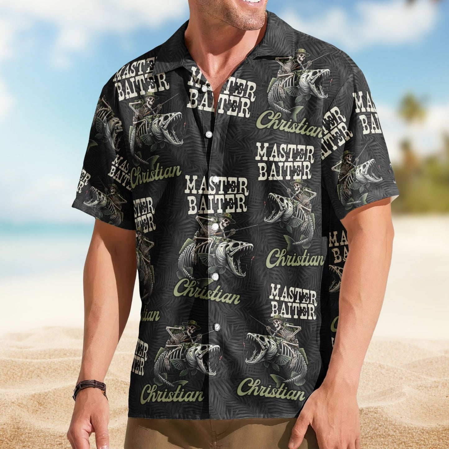 Master Baiter Funny Fishing Theme – Personalized Hawaiian Shirt