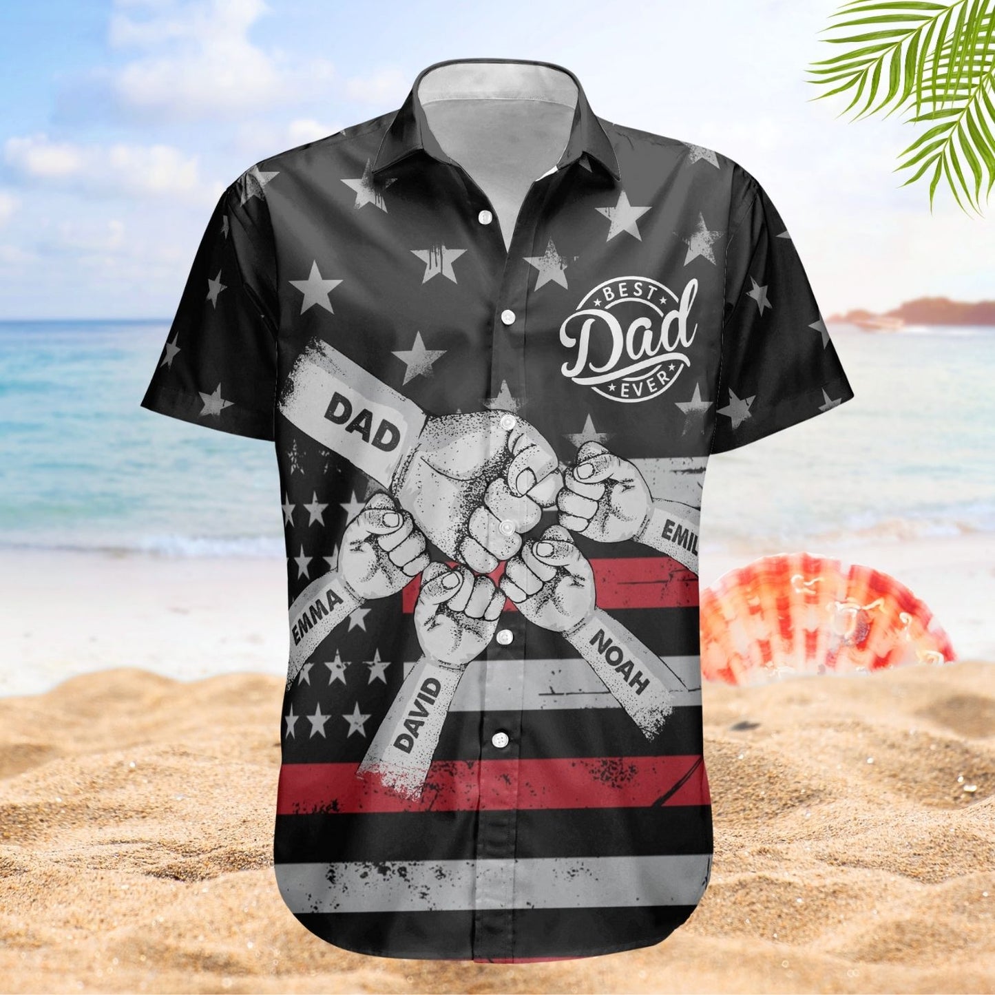 Custom Aloha Shirt – Best Dad Ever Fist Bump - Personalized Hawaiian Shirt