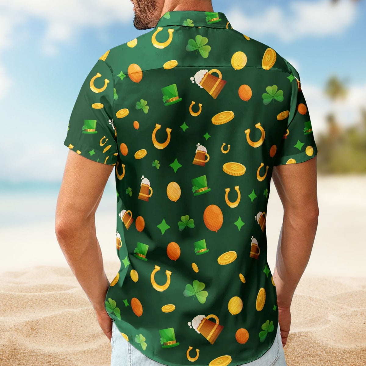 Custom Pet Face St. Patrick’s Day for Dog & Cat Lovers – Personalized Photo Hawaiian Shirt