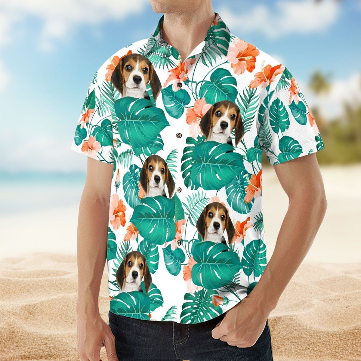 Custom Photo Aloha Shirt – Funny Family Pet Face - Personalized Photo Hawaiian Shirt