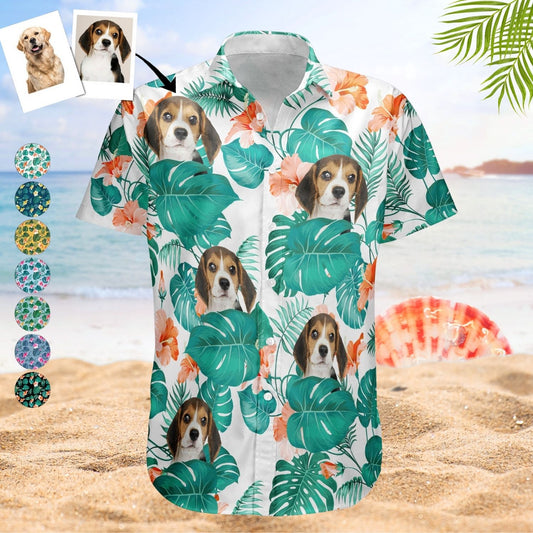 Custom Photo Aloha Shirt – Funny Family Pet Face - Personalized Photo Hawaiian Shirt
